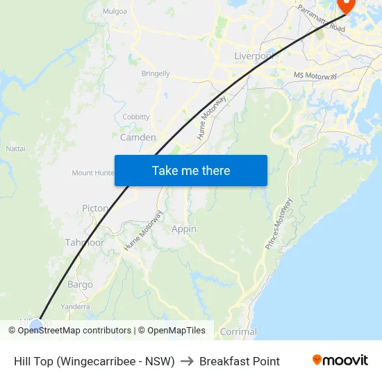 Hill Top (Wingecarribee - NSW) to Breakfast Point map