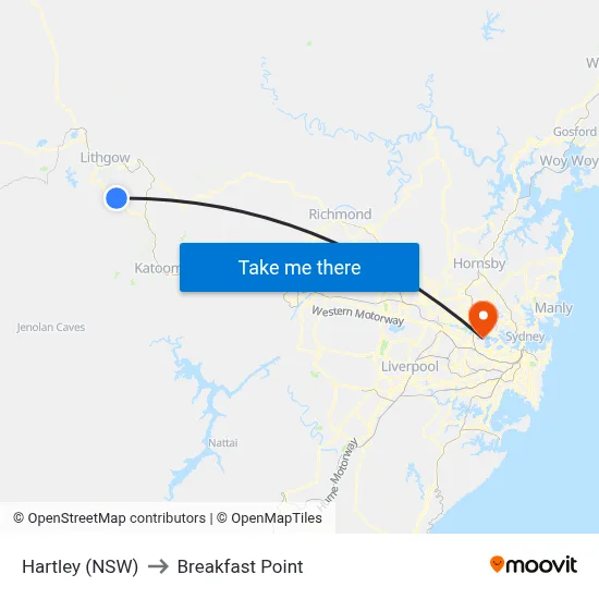 Hartley (NSW) to Breakfast Point map