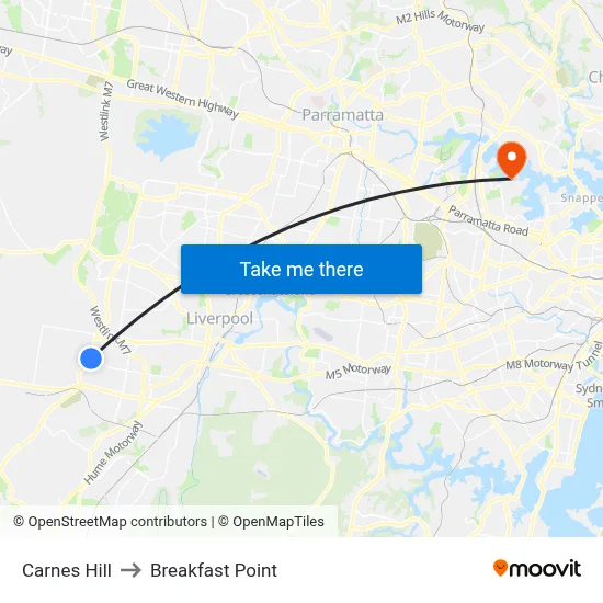 Carnes Hill to Breakfast Point map