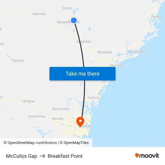 McCullys Gap to Breakfast Point map