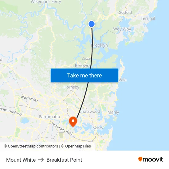 Mount White to Breakfast Point map