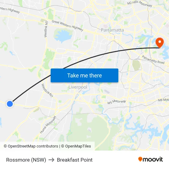 Rossmore (NSW) to Breakfast Point map