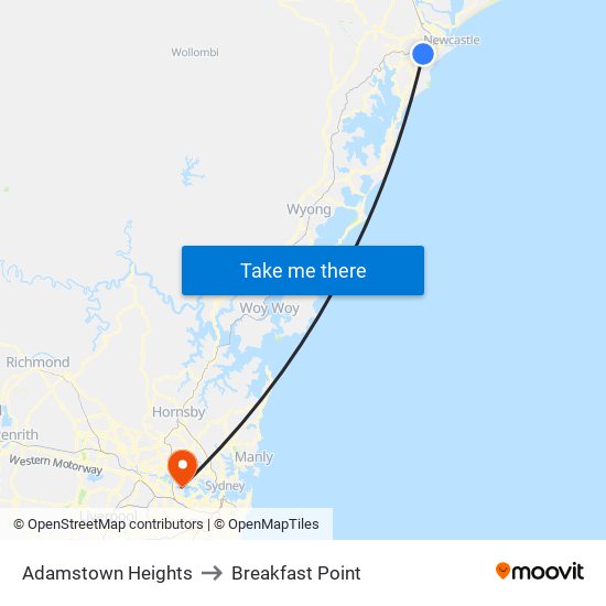 Adamstown Heights to Breakfast Point map