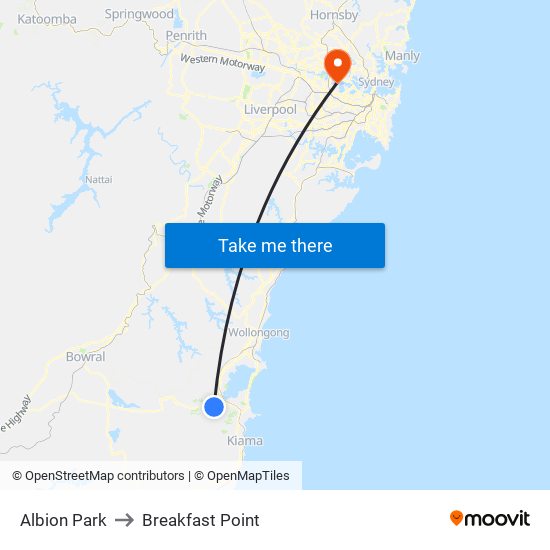 Albion Park to Breakfast Point map