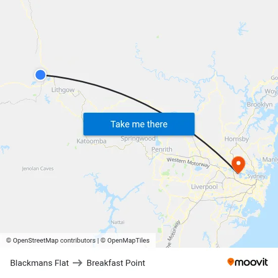 Blackmans Flat to Breakfast Point map