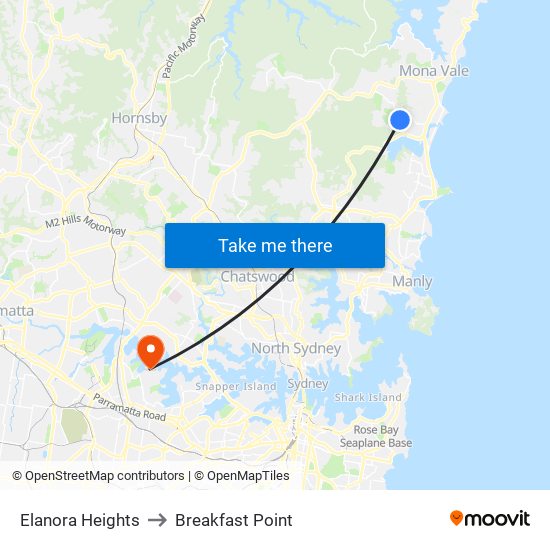 Elanora Heights to Breakfast Point map