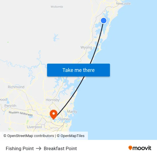 Fishing Point to Breakfast Point map