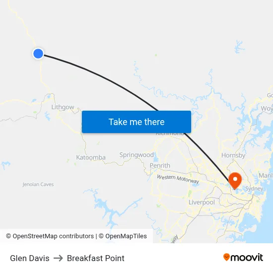 Glen Davis to Breakfast Point map