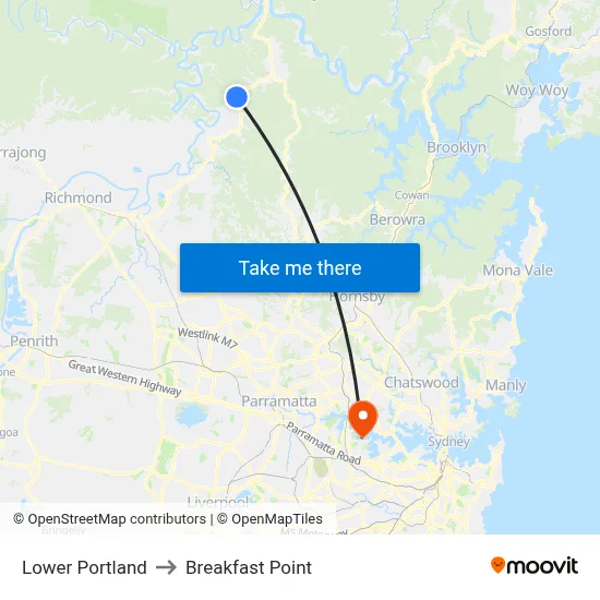 Lower Portland to Breakfast Point map
