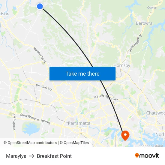 Maraylya to Breakfast Point map