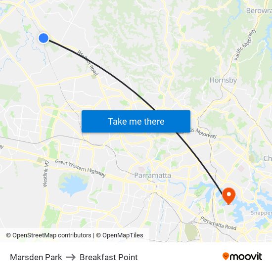 Marsden Park to Breakfast Point map