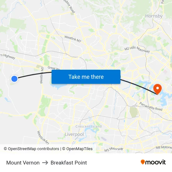 Mount Vernon to Breakfast Point map