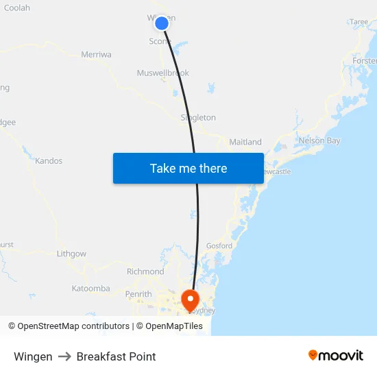 Wingen to Breakfast Point map