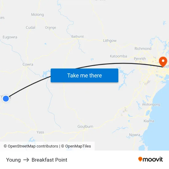 Young to Breakfast Point map