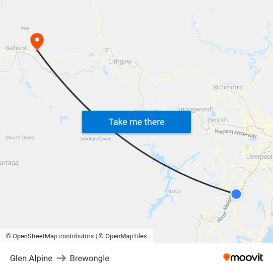Glen Alpine to Brewongle map
