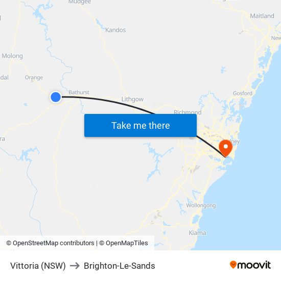 Vittoria (NSW) to Brighton-Le-Sands map
