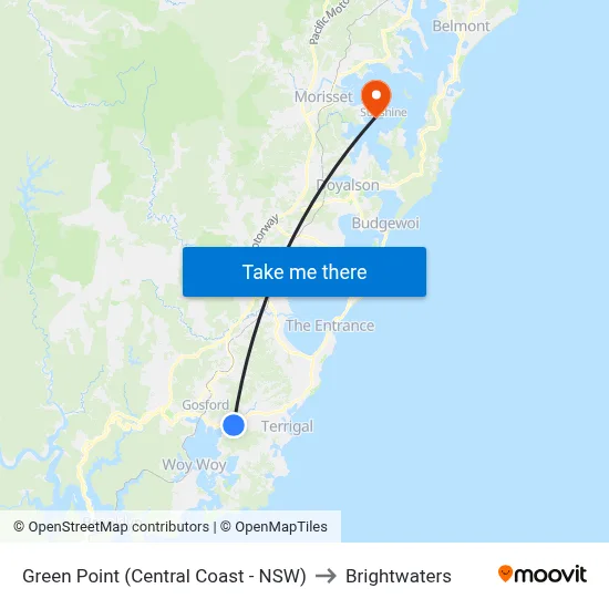 Green Point (Central Coast - NSW) to Brightwaters map