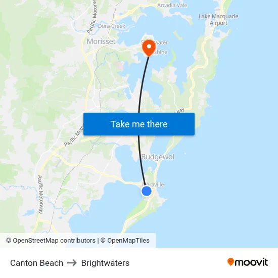 Canton Beach to Brightwaters map