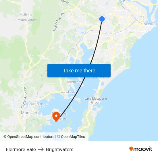Elermore Vale to Brightwaters map