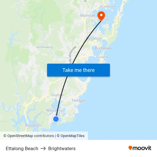 Ettalong Beach to Brightwaters map