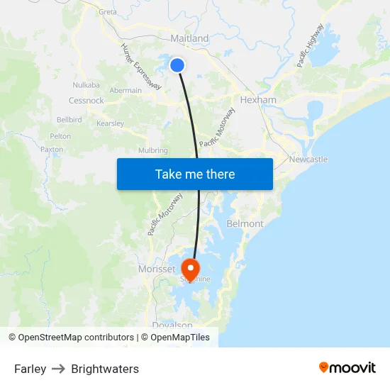 Farley to Brightwaters map