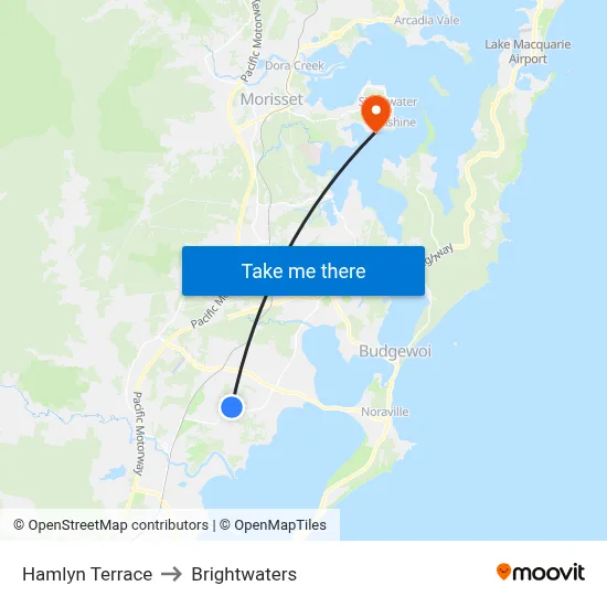 Hamlyn Terrace to Brightwaters map
