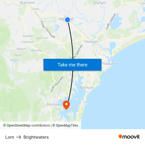 Lorn to Brightwaters map