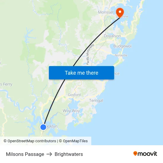 Milsons Passage to Brightwaters map