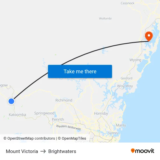 Mount Victoria to Brightwaters map