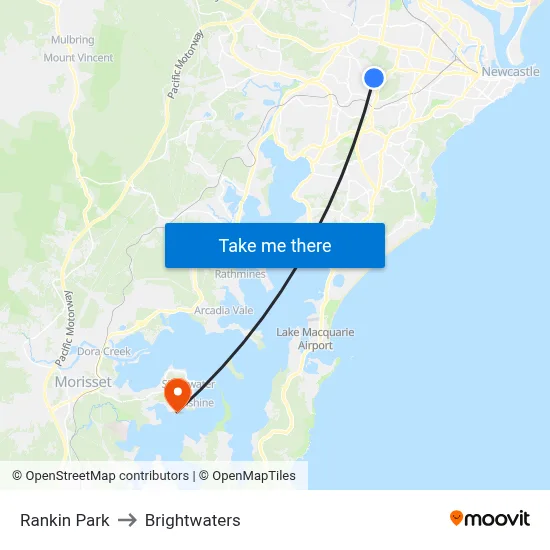 Rankin Park to Brightwaters map
