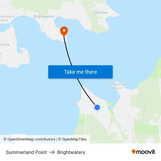 Summerland Point to Brightwaters map