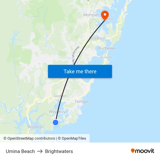Umina Beach to Brightwaters map