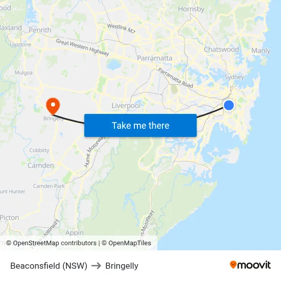Beaconsfield (NSW) to Bringelly map