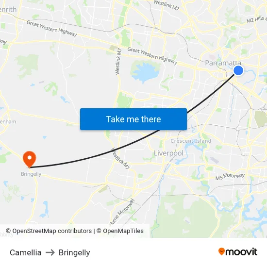 Camellia to Bringelly map