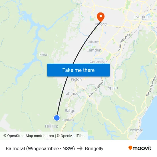 Balmoral (Wingecarribee - NSW) to Bringelly map