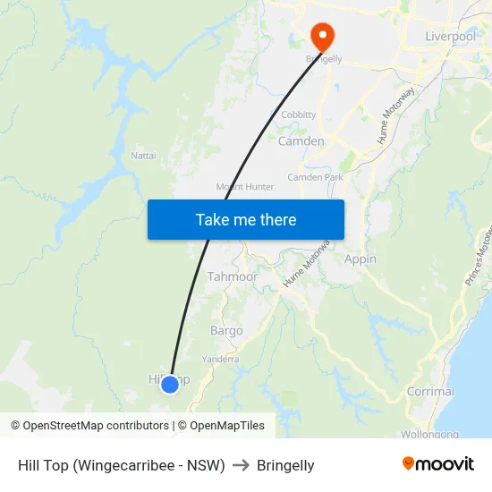 Hill Top (Wingecarribee - NSW) to Bringelly map