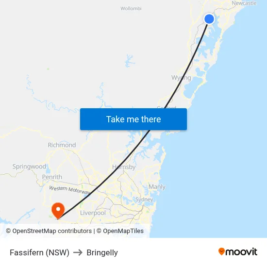 Fassifern (NSW) to Bringelly map