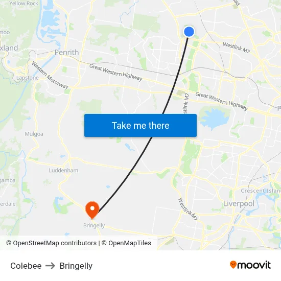 Colebee to Bringelly map