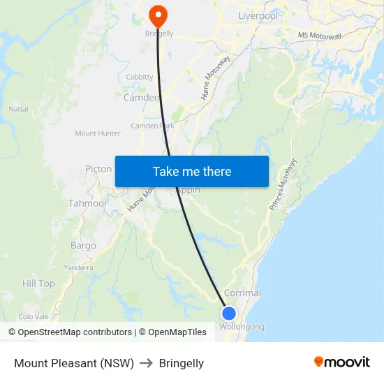 Mount Pleasant (NSW) to Bringelly map