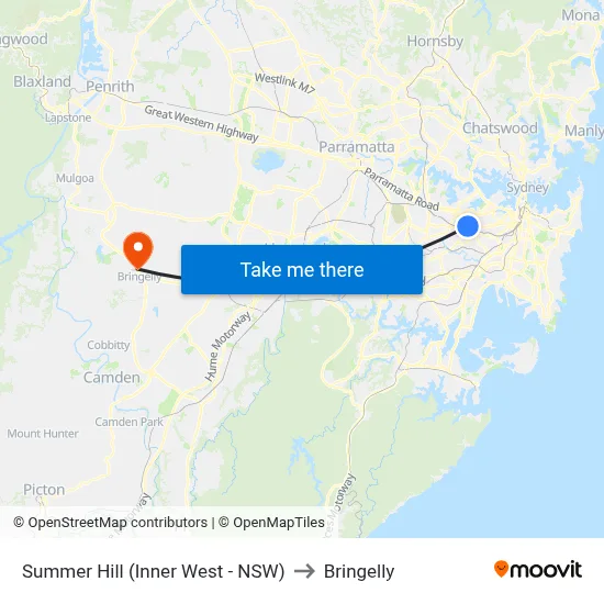Summer Hill (Inner West - NSW) to Bringelly map