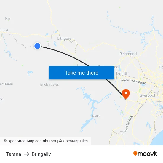 Tarana to Bringelly map