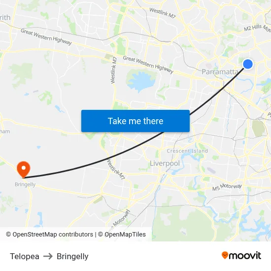 Telopea to Bringelly map