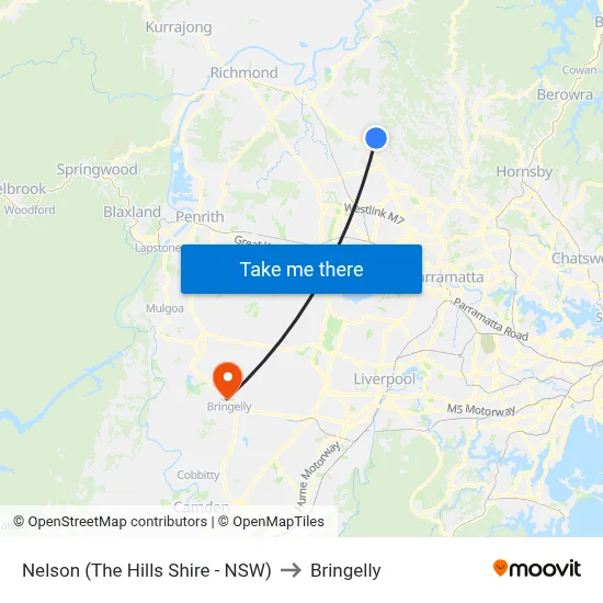 Nelson (The Hills Shire - NSW) to Bringelly map