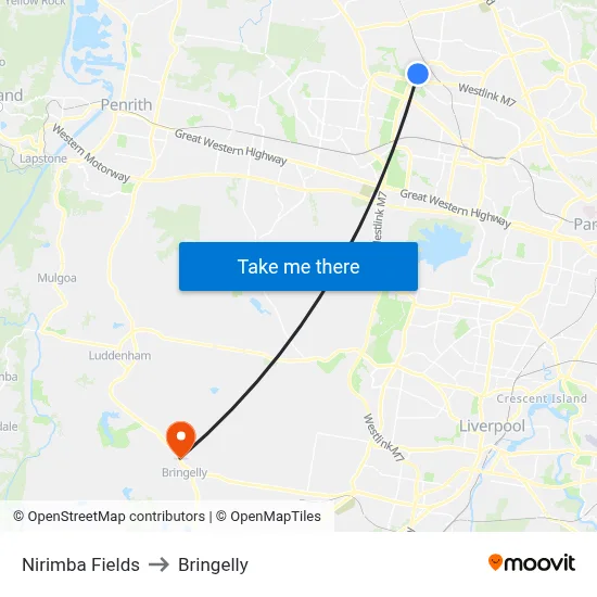 Nirimba Fields to Bringelly map