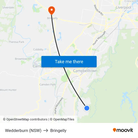 Wedderburn (NSW) to Bringelly map