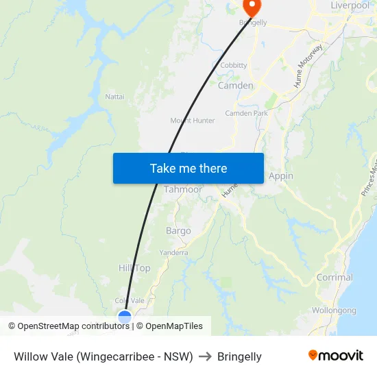 Willow Vale (Wingecarribee - NSW) to Bringelly map