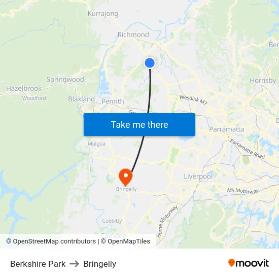 Berkshire Park to Bringelly map
