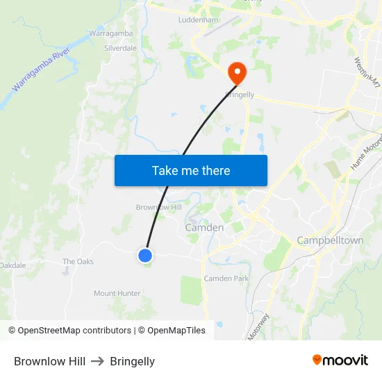 Brownlow Hill to Bringelly map