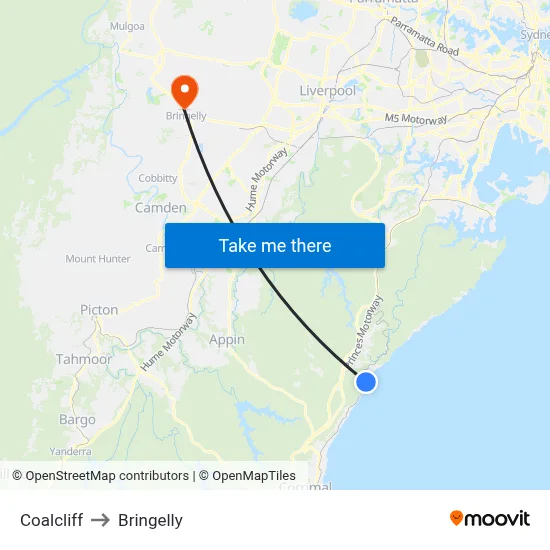 Coalcliff to Bringelly map