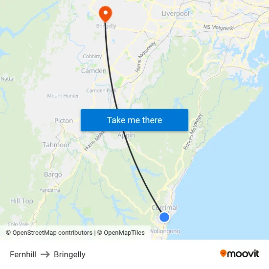 Fernhill to Bringelly map